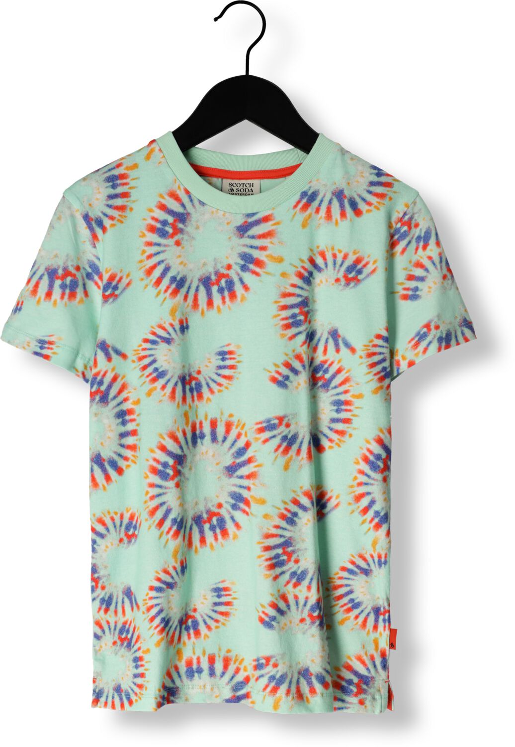 Blauwe Scotch & Soda T-shirt Relaxed Fit All Over Printed