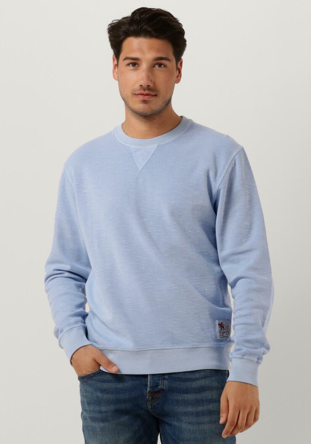 Blauwe Scotch & Soda Trui Garment Dyed Structured Sweatshirt