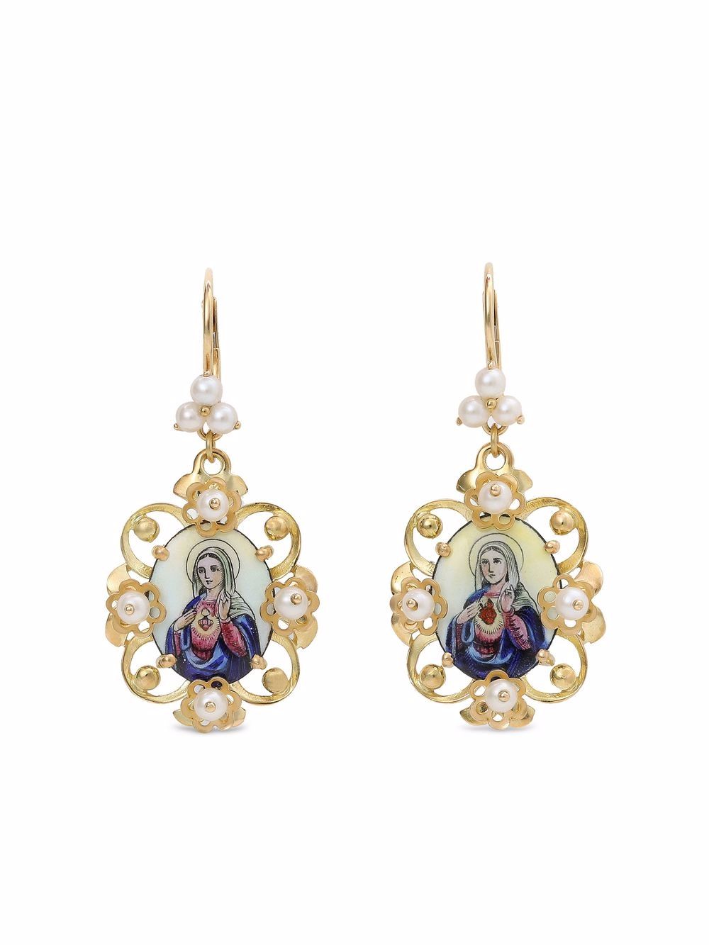 Dolce & Gabbana 18kt geelgouden Madonna oorbellen