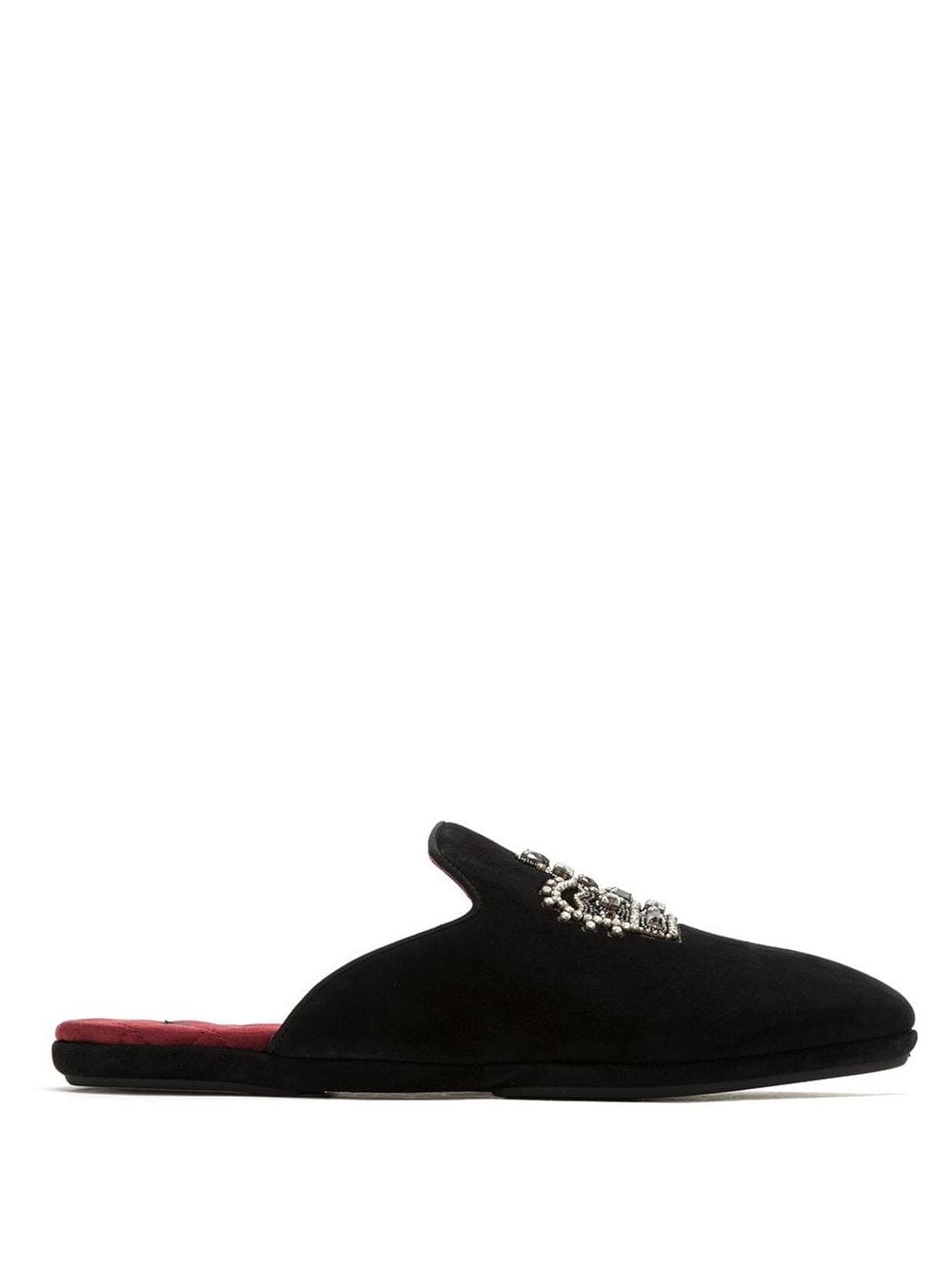 Dolce & Gabbana Slippers met patchwork - Zwart