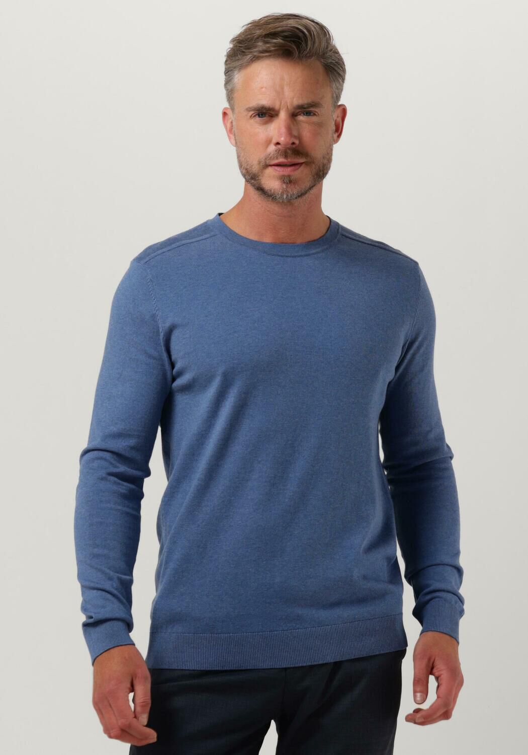 Donkerblauwe Selected Homme Trui Slhberg Crew Neck B