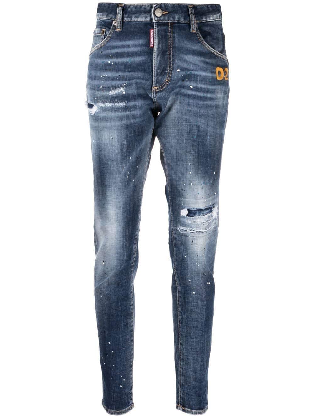 Dsquared2 Jeans met gerafelde afwerking - Blauw