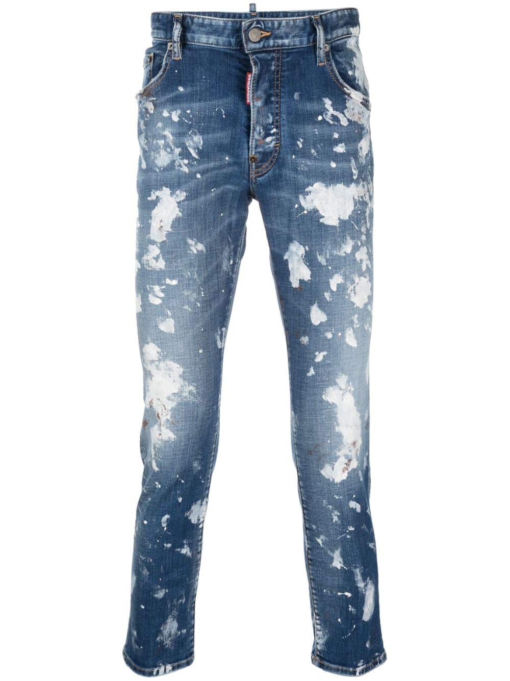 Dsquared2 Jeans met verfspetters - Blauw