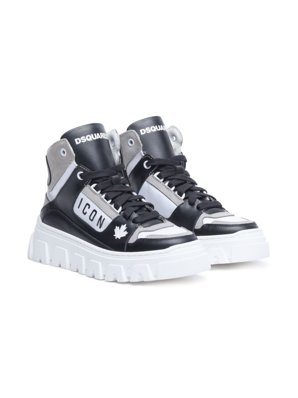 Dsquared2 Kids Icon sneakers met plateauzool - Zwart