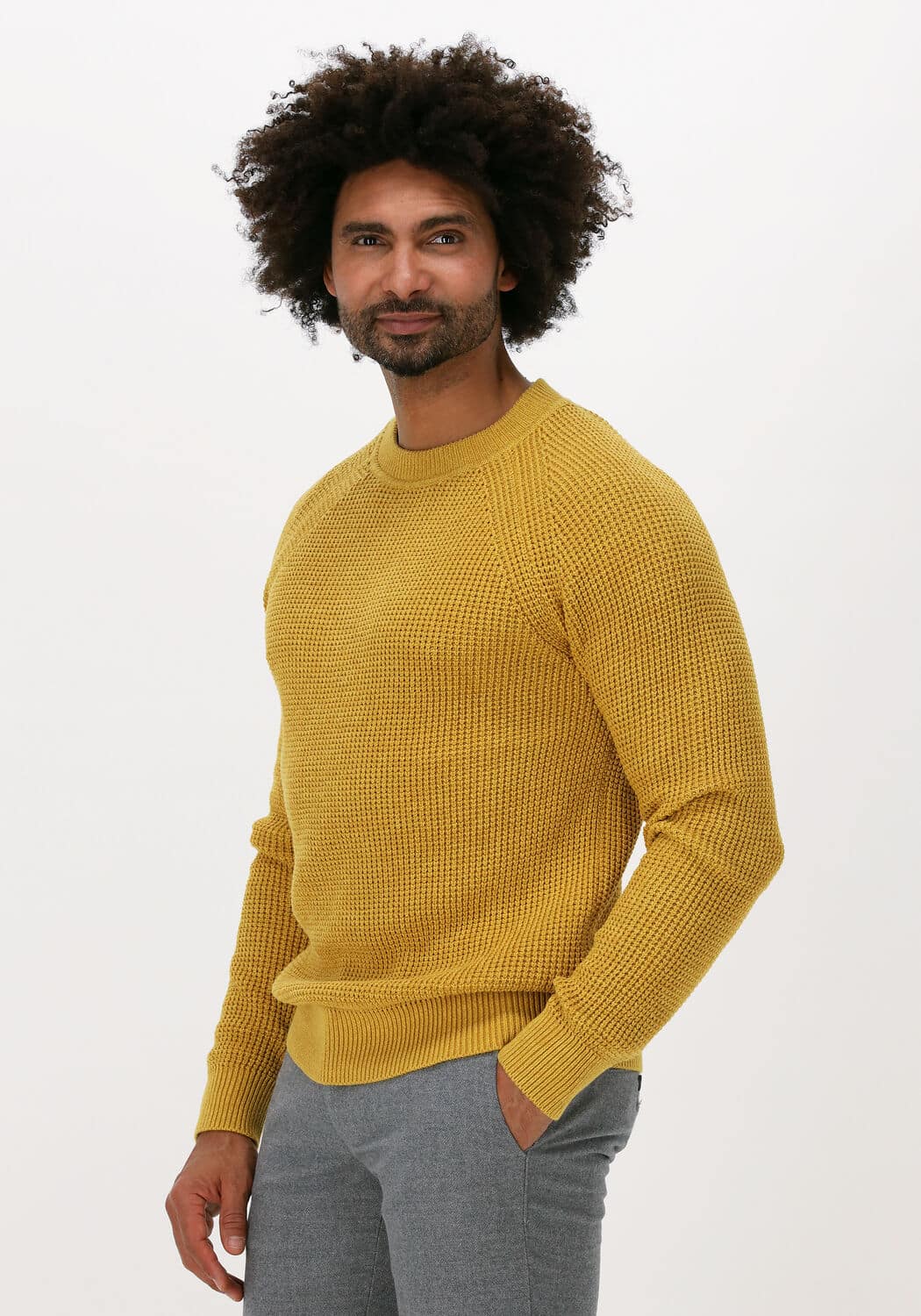 Gele Selected Homme Trui Slhsenni Ls Knit Mock Neck W