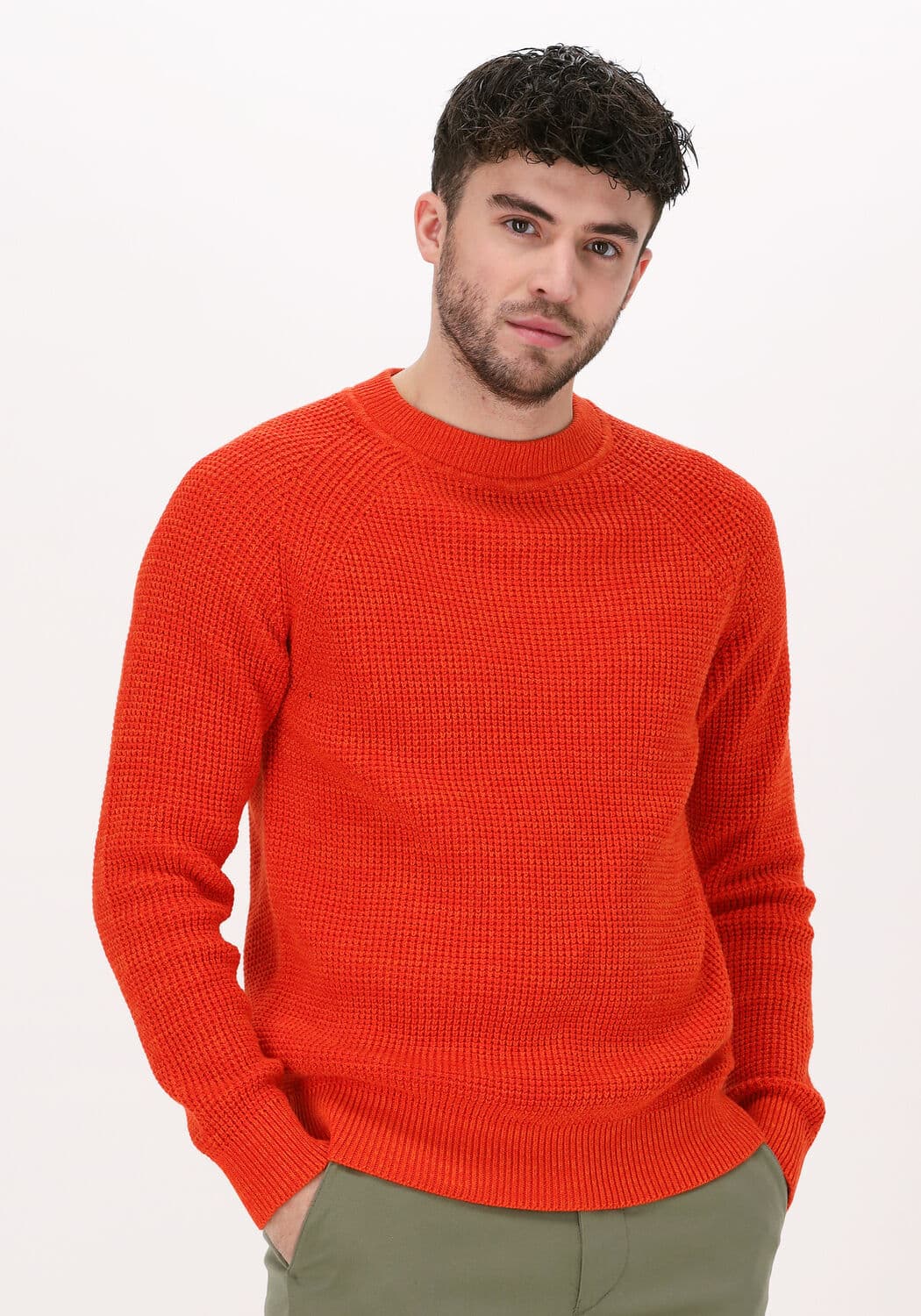 Rode Selected Homme Trui Slhsenni Ls Knit Mock Neck W