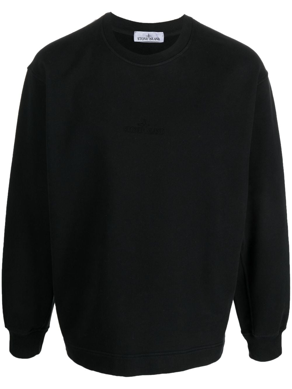 Stone Island Sweater met geborduurd logo - Zwart
