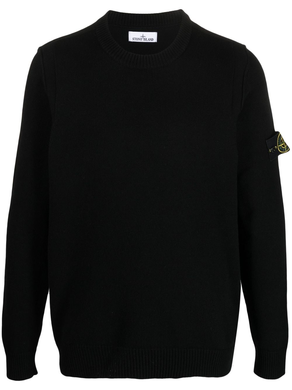 Stone Island Sweater met patch - Zwart