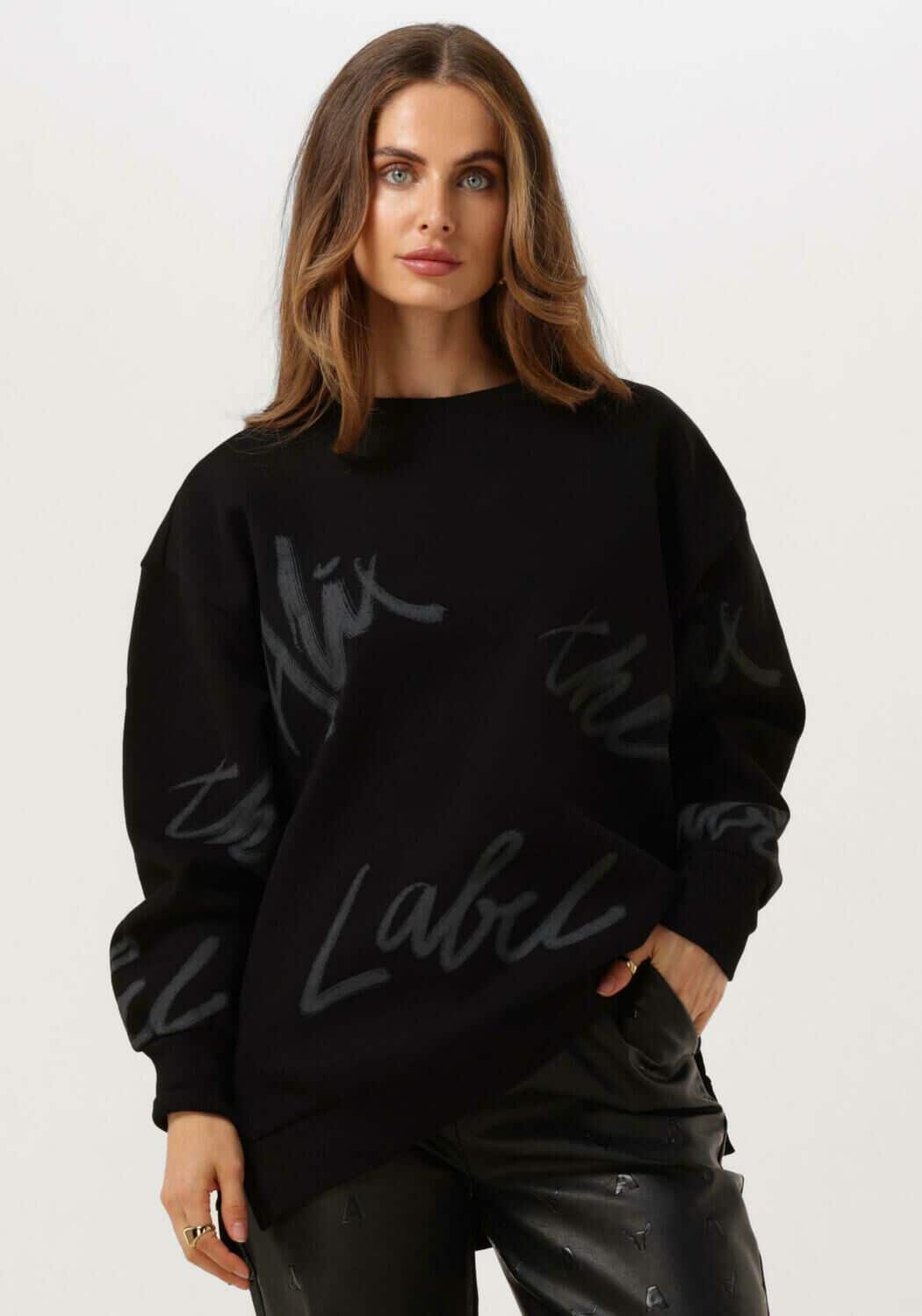 Zwarte Alix the Label Trui Painted Sweater