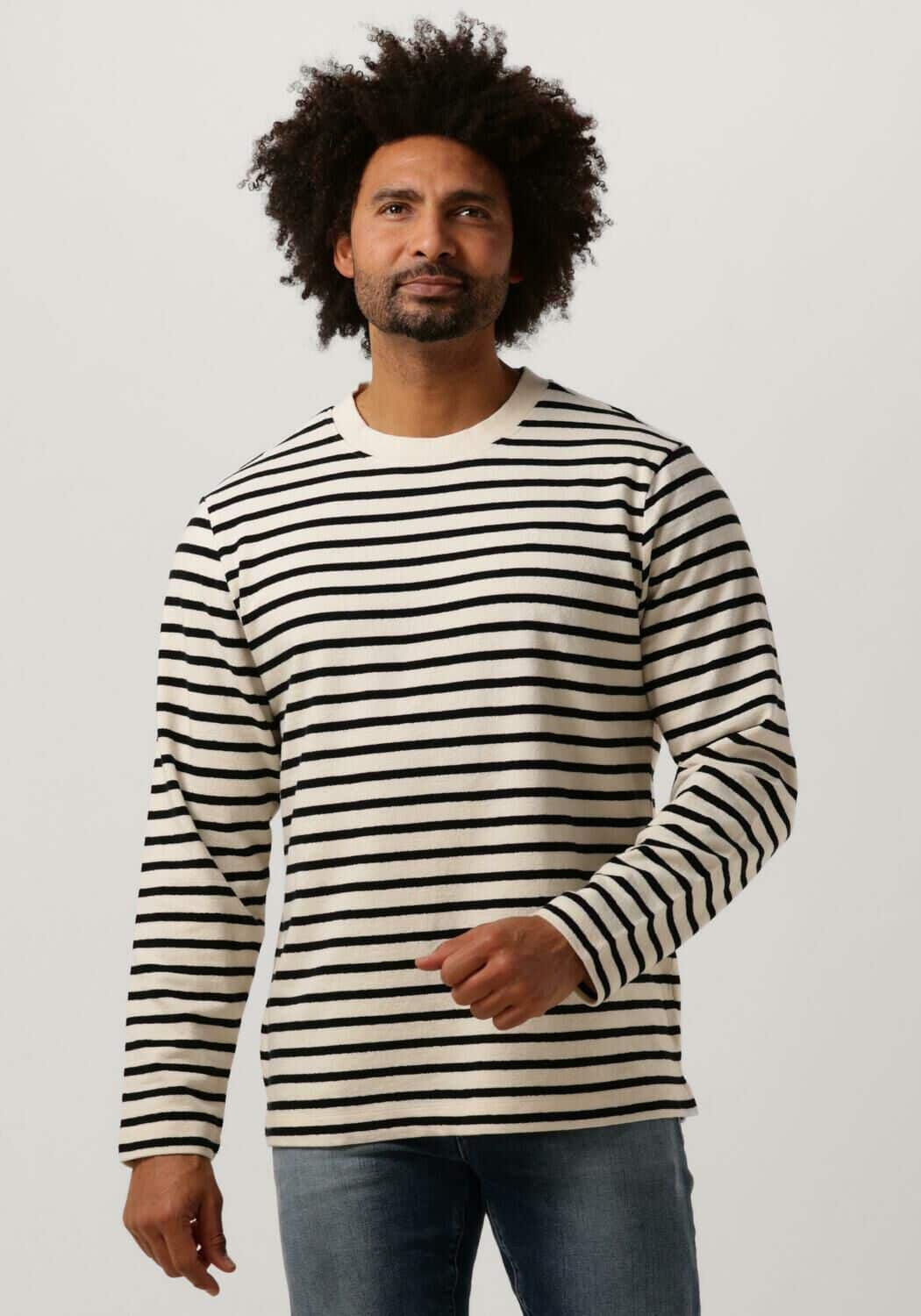 Zwarte Butcher Of Blue Trui Striped Crew