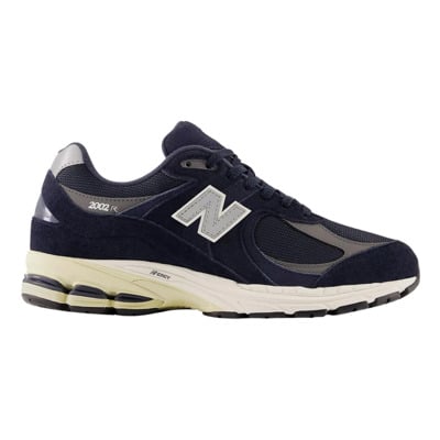 2002R Navy Eclipse & Grijs met Wit Crème Sneakers New Balance , Blue , Heren