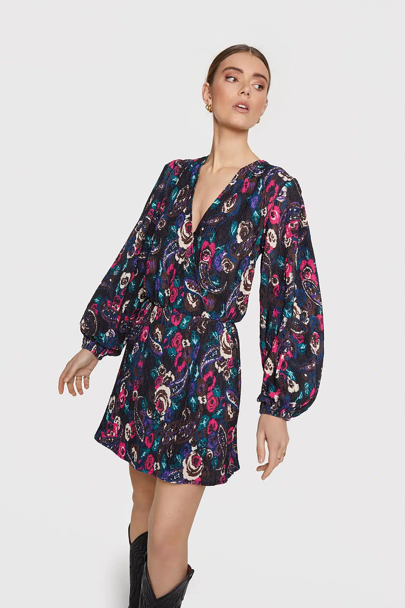 Alix The Label 2308322331 woven paisley flower dress