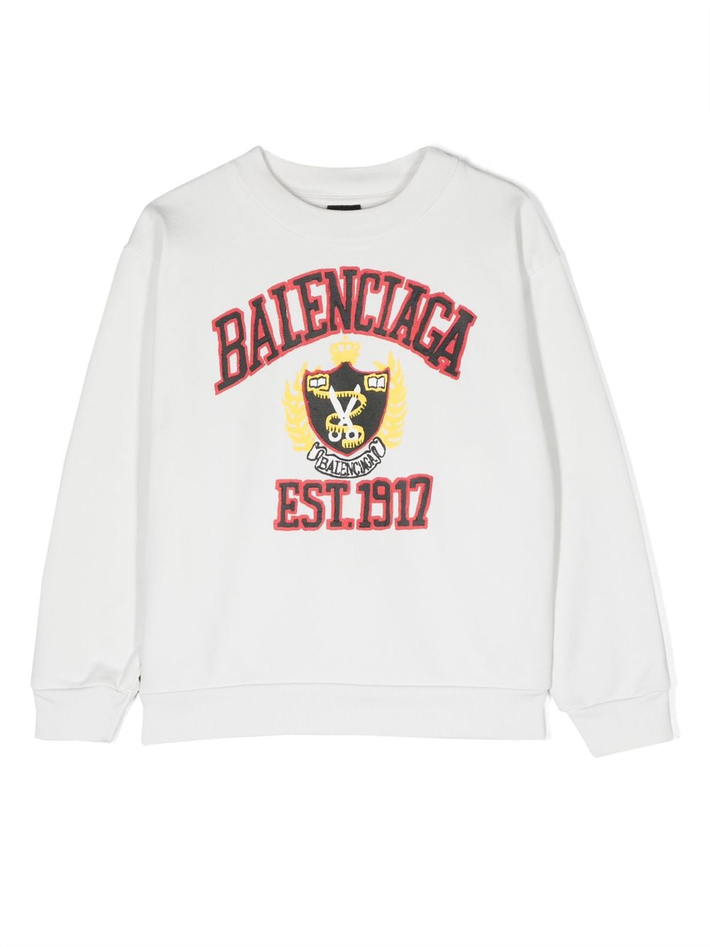 Balenciaga Kids Sweater met logoprint - Wit