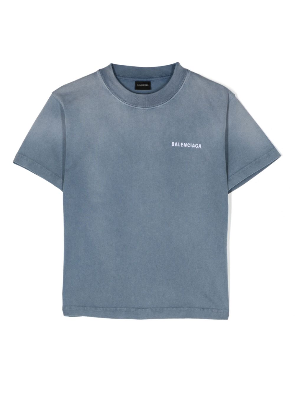 Balenciaga Kids T-shirt met logoprint - Blauw