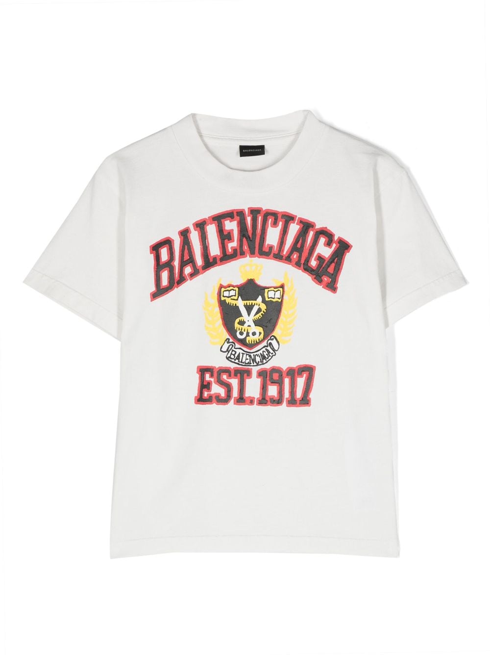 Balenciaga Kids T-shirt met logoprint - Wit