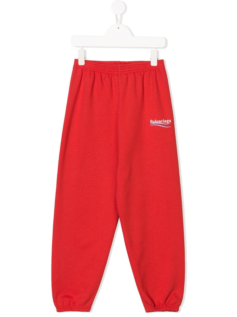 Balenciaga Kids broek met logo-printbaan - Rood