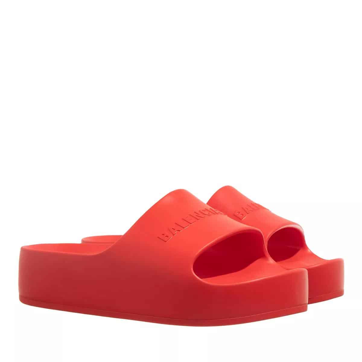 Balenciaga Slippers - Chunky Platform Slide in rood