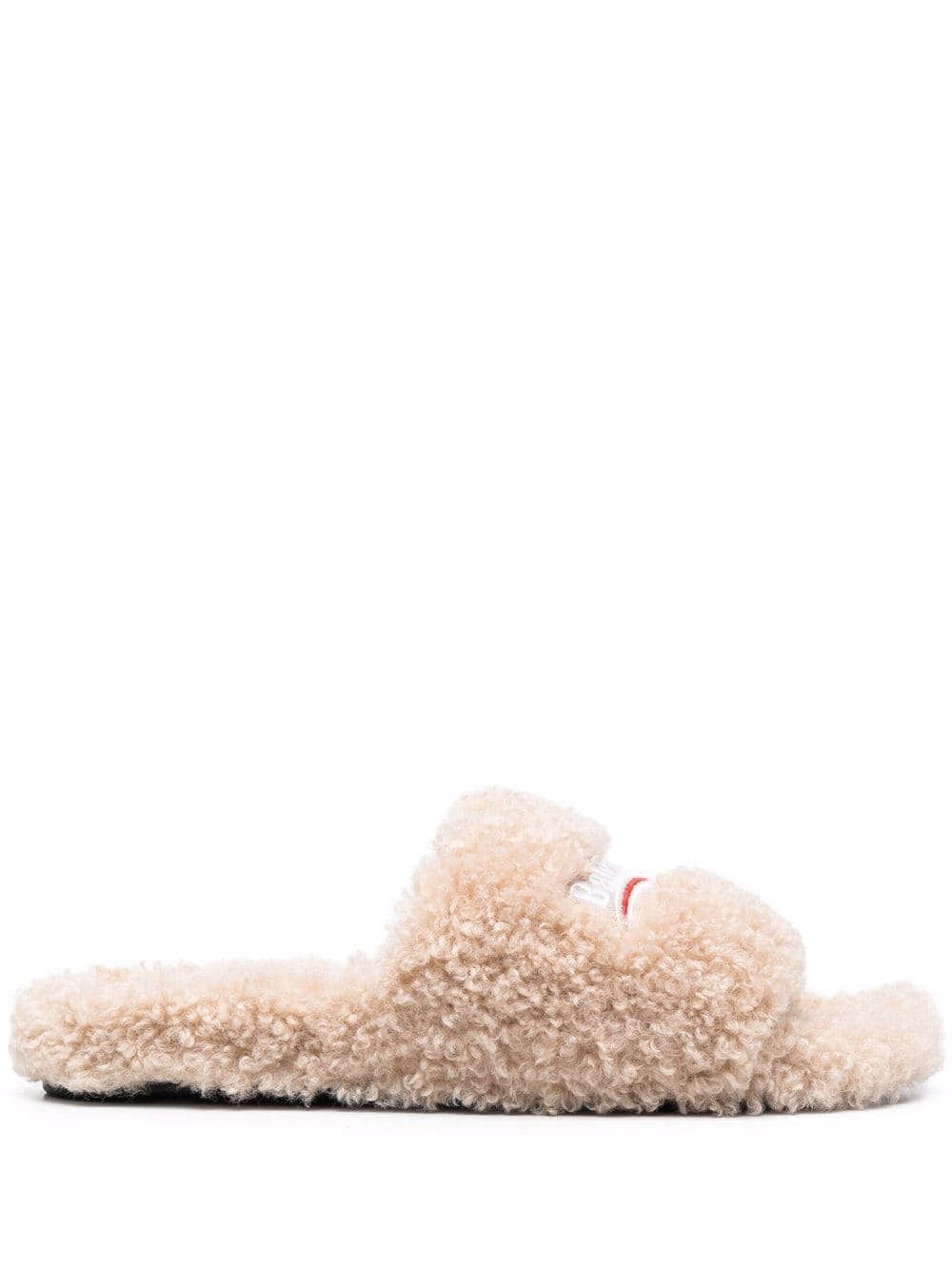 Balenciaga Slippers met geborduurd logo - Beige