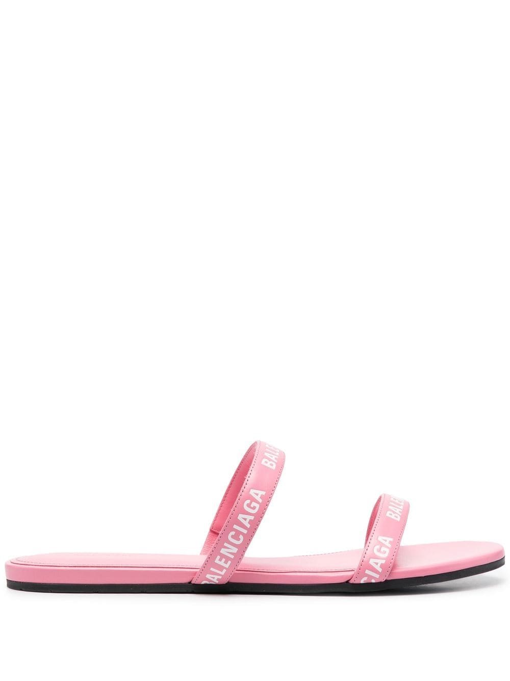 Balenciaga Slippers met logoband - Roze
