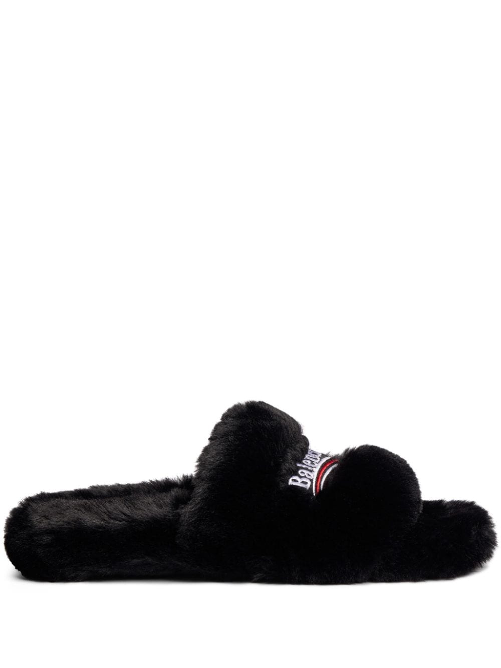Balenciaga Slippers met logopatch - Zwart