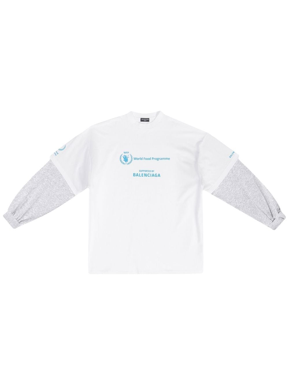 Balenciaga T-shirt met dubbele mouwen - Wit