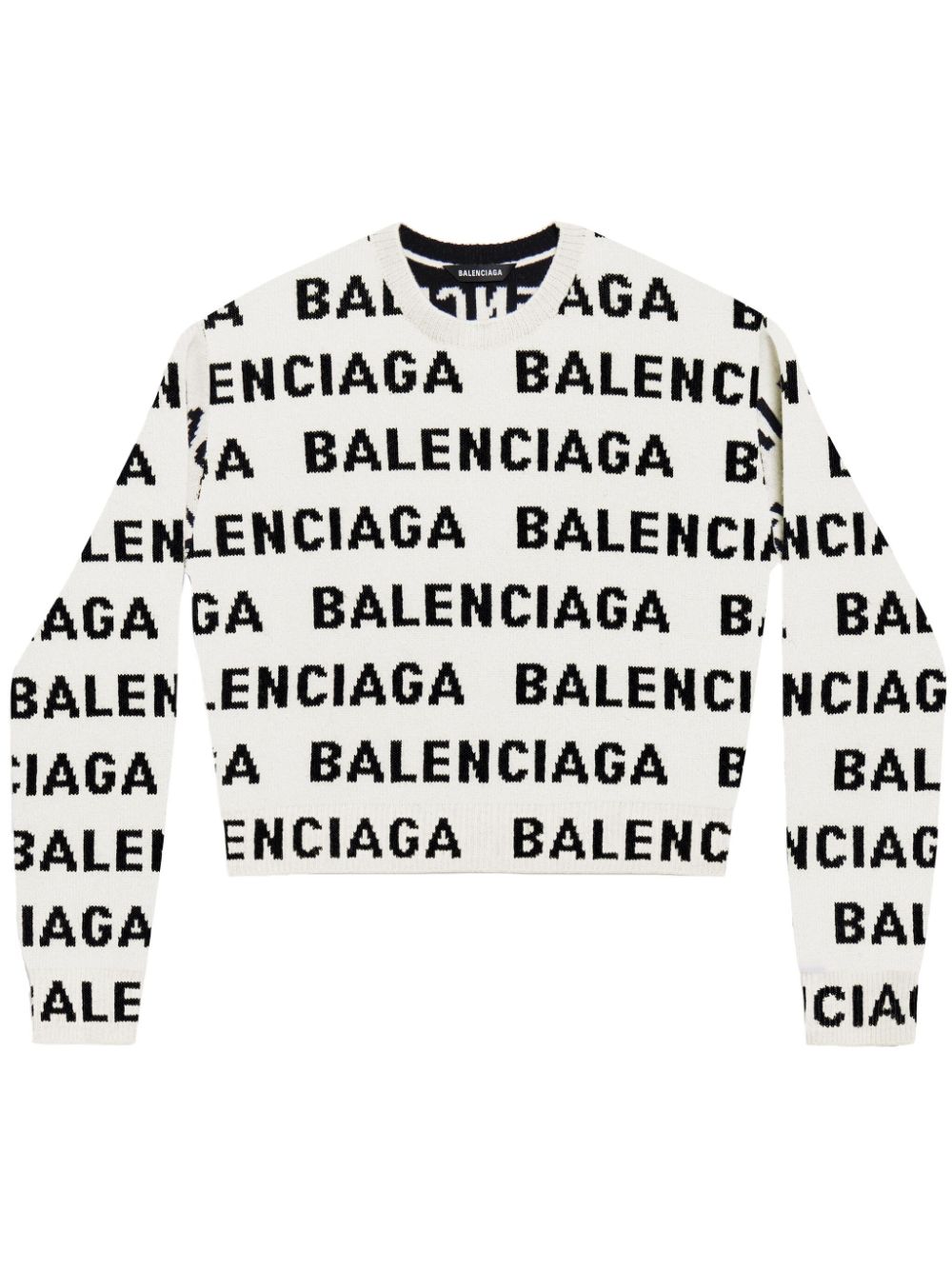 Balenciaga Trui met intarsia logo - Wit