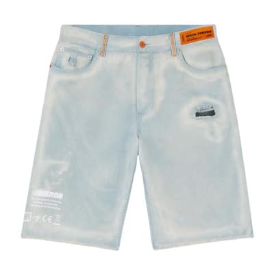 Blauwe Korte Broek met Franje van Katoen Heron Preston , Blue , Heren