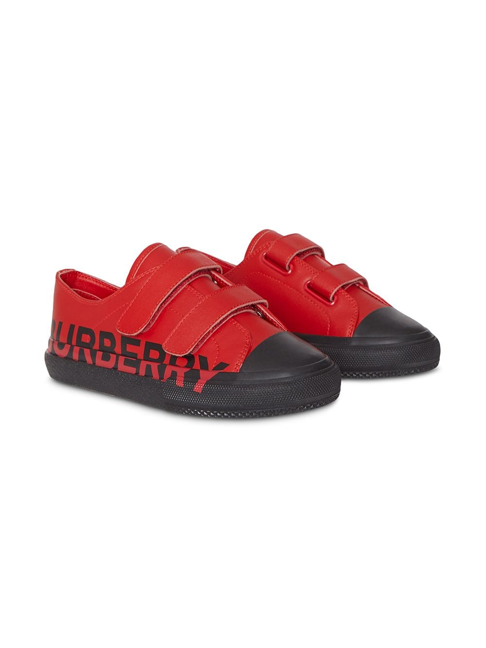 Burberry Kids Tweekleurige sneakers - Rood