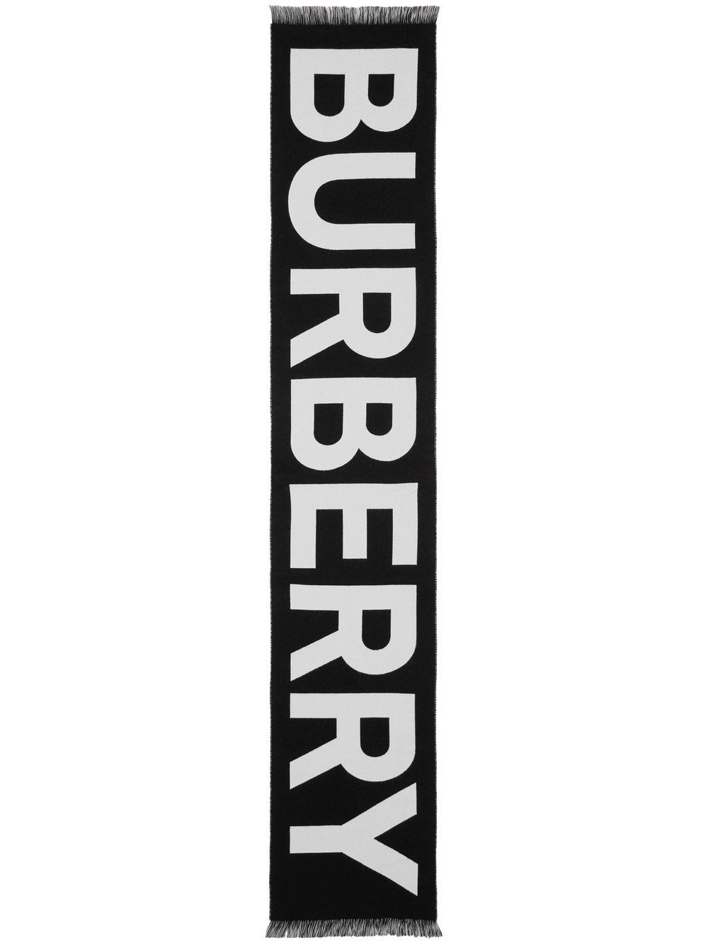Burberry Sjaal met jacquard logo - Zwart