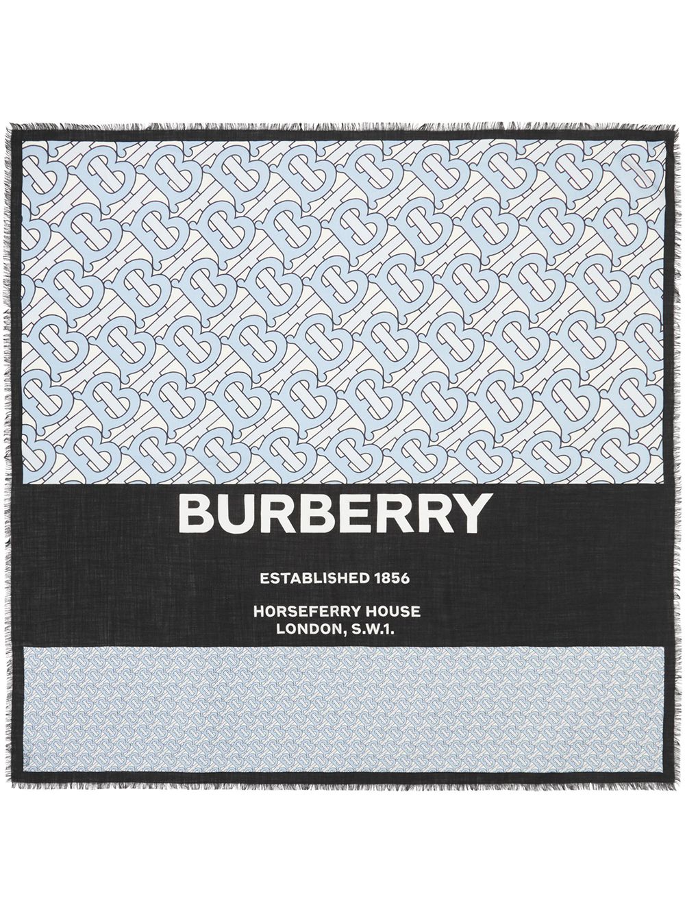 Burberry Sjaal met monogram - Blauw