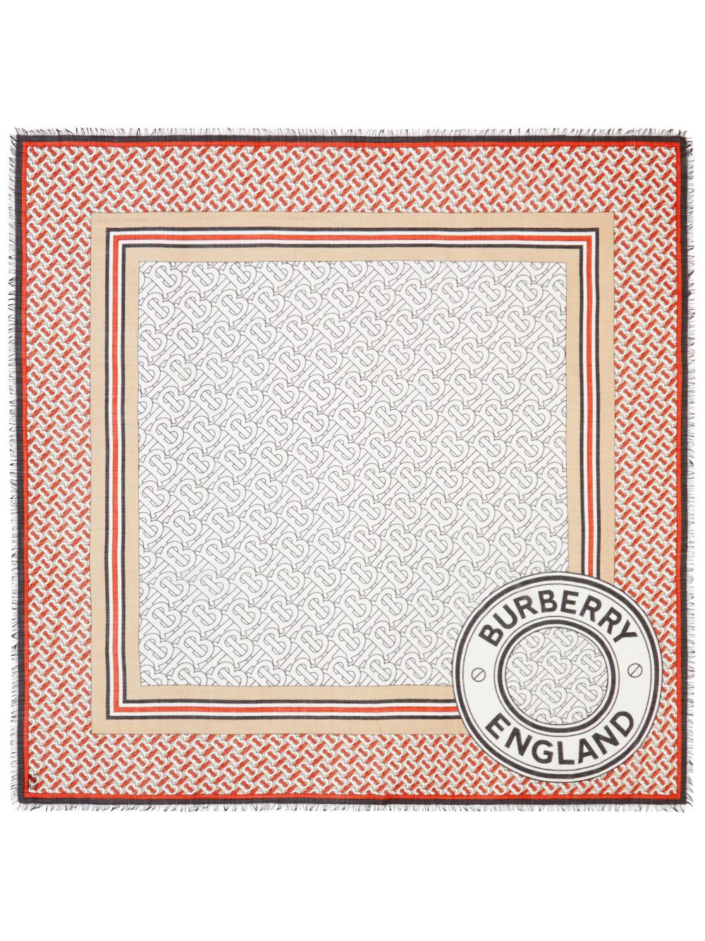 Burberry Sjaal met monogram - Rood