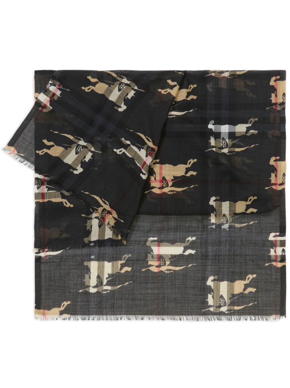 Burberry Sjaal met print - Zwart