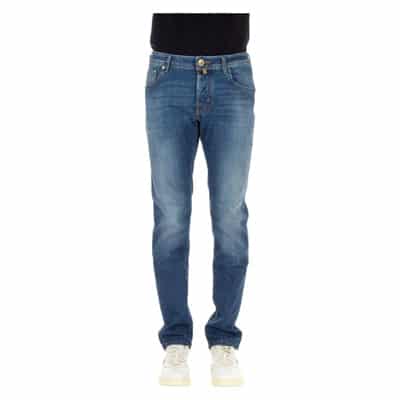 Denim Jeans met Sartoriale Details Jacob Cohën , Blue , Heren