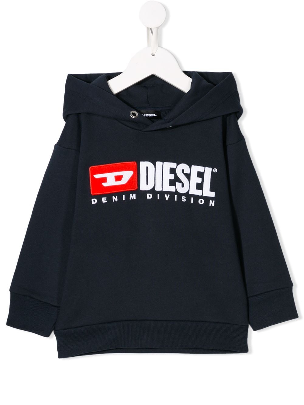 Diesel Kids Hoodie met geborduurd logo - Blauw
