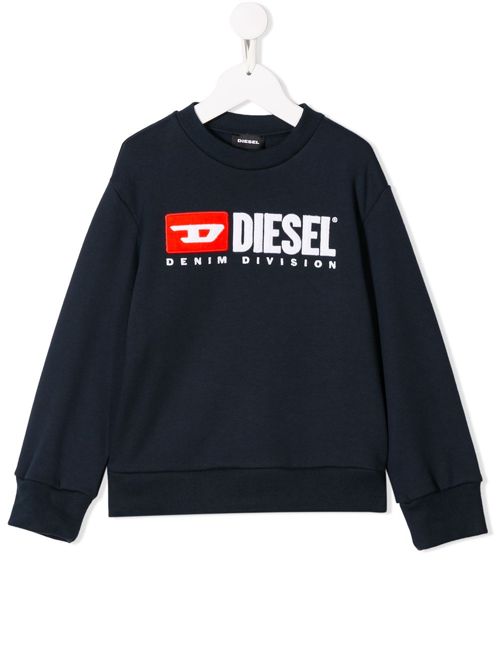 Diesel Kids Sweater met contrasterend logo - Blauw