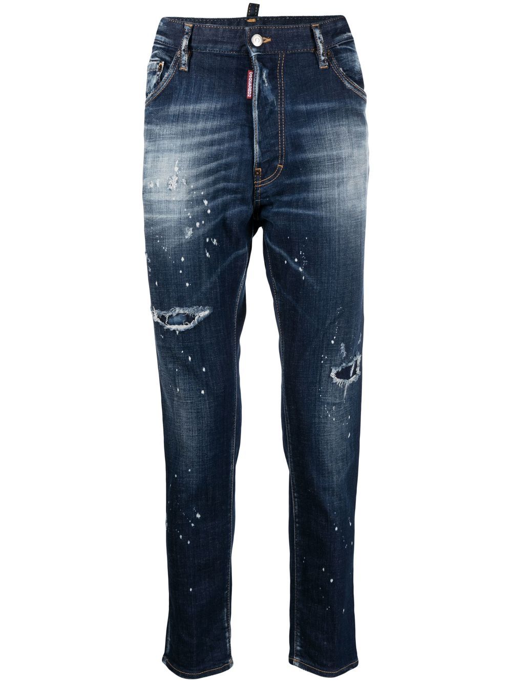 Dsquared2 Jeans met verfspatten - Blauw