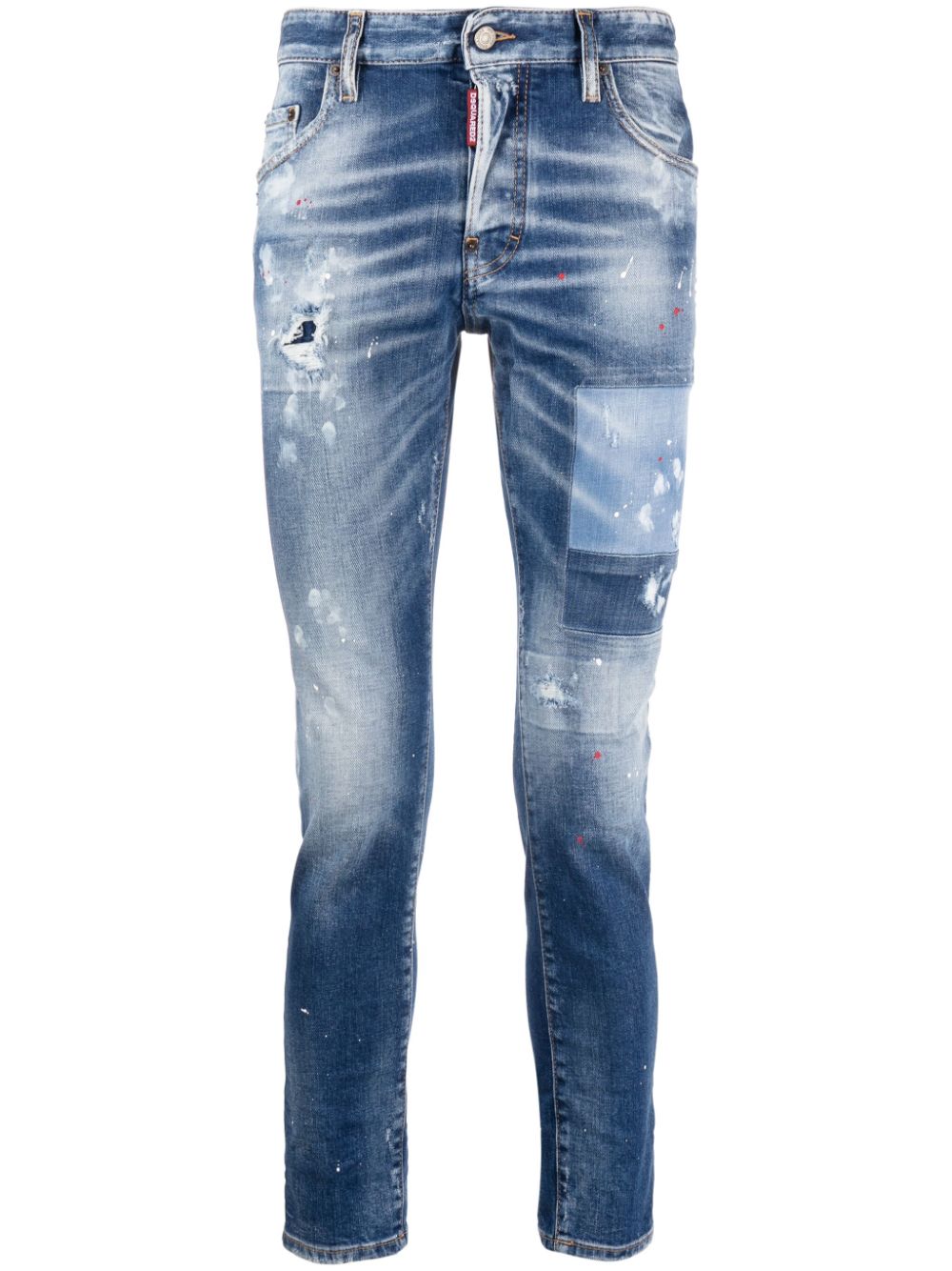 Dsquared2 Jeans met verfspetters - Blauw
