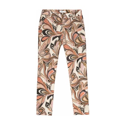 Elegante Bloemenleren Broek Summum Woman , Multicolor , Dames