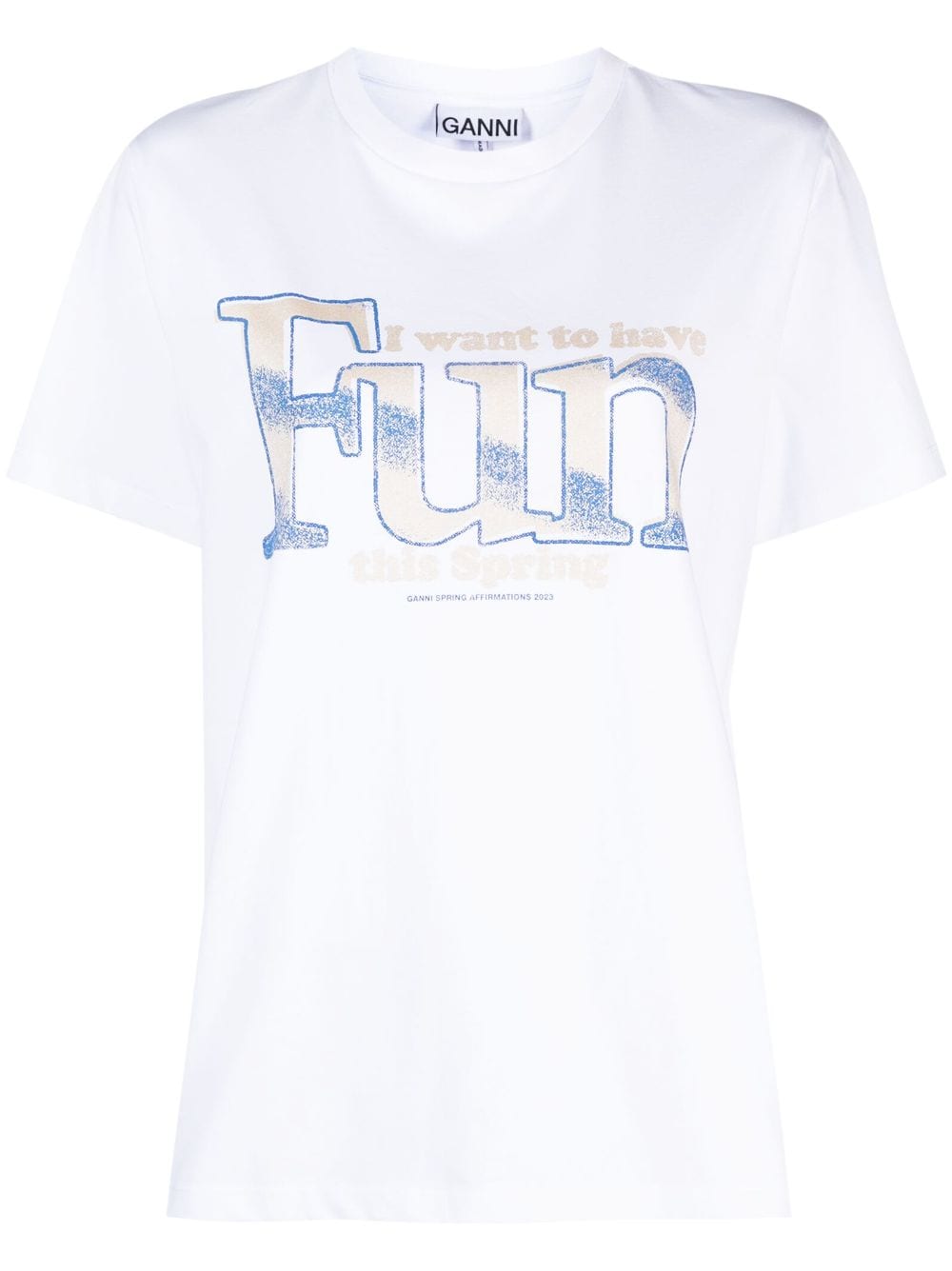 GANNI T-shirt met tekst - Wit