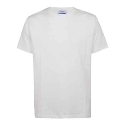 Geborduurde Slim Fit Wit T-shirt Off White , White , Heren