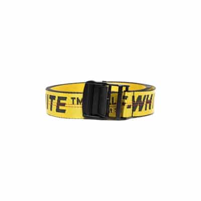 Geel/Zwart Mini Industrieel Tape Riem Off White , Yellow , Dames