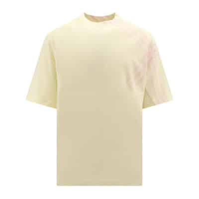 Geruit Katoenen T-Shirt Burberry , Yellow , Heren