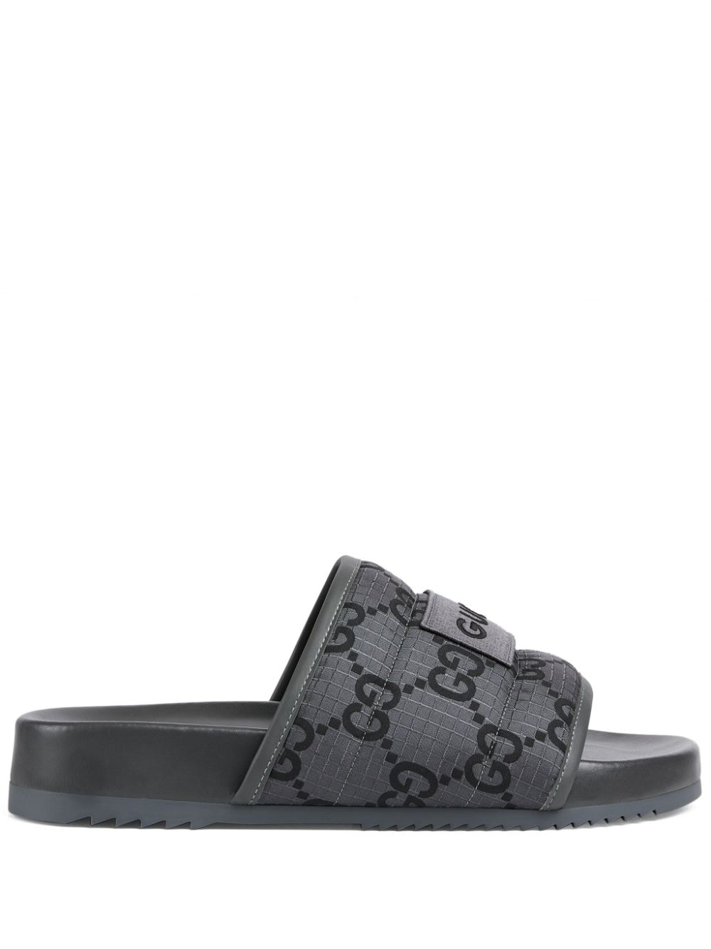 Gucci Damier gewatteerde slippers - Grijs
