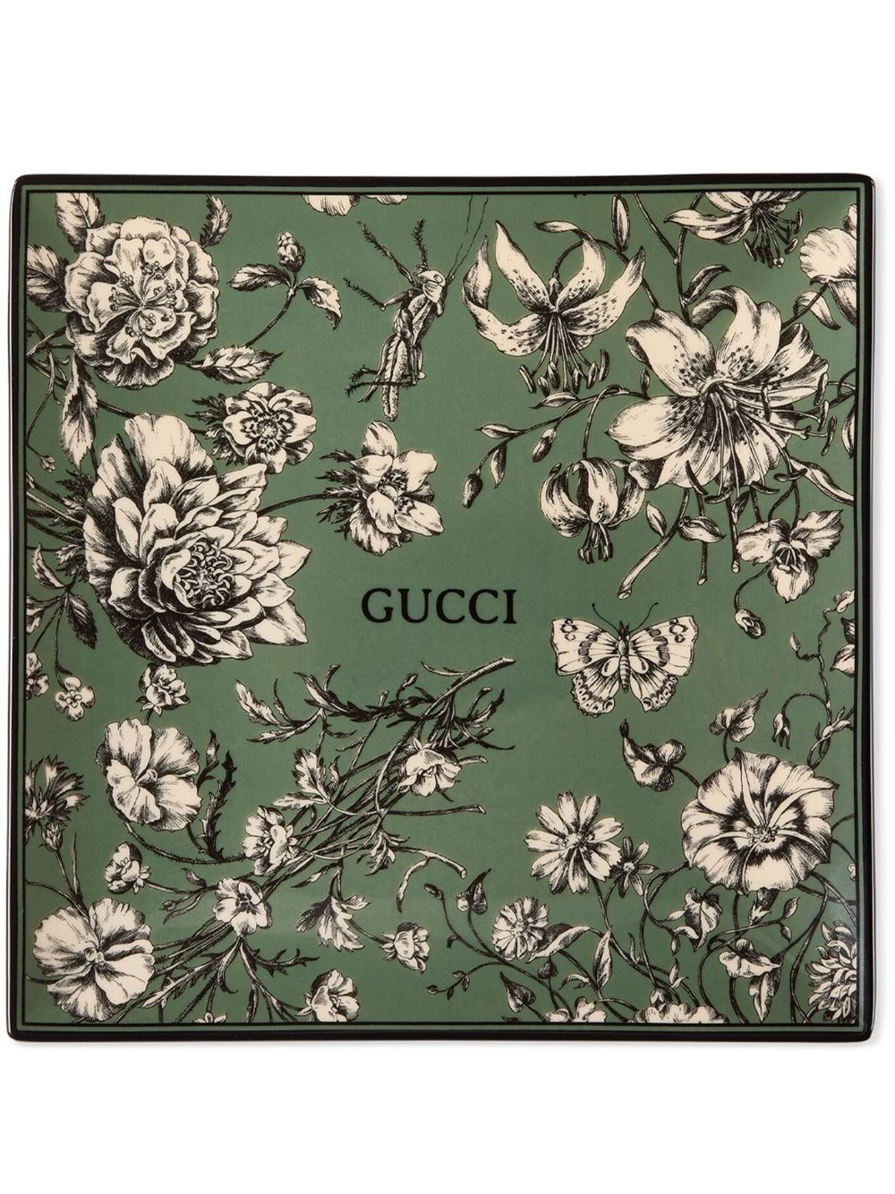Gucci Dienblad met Flora print - Groen