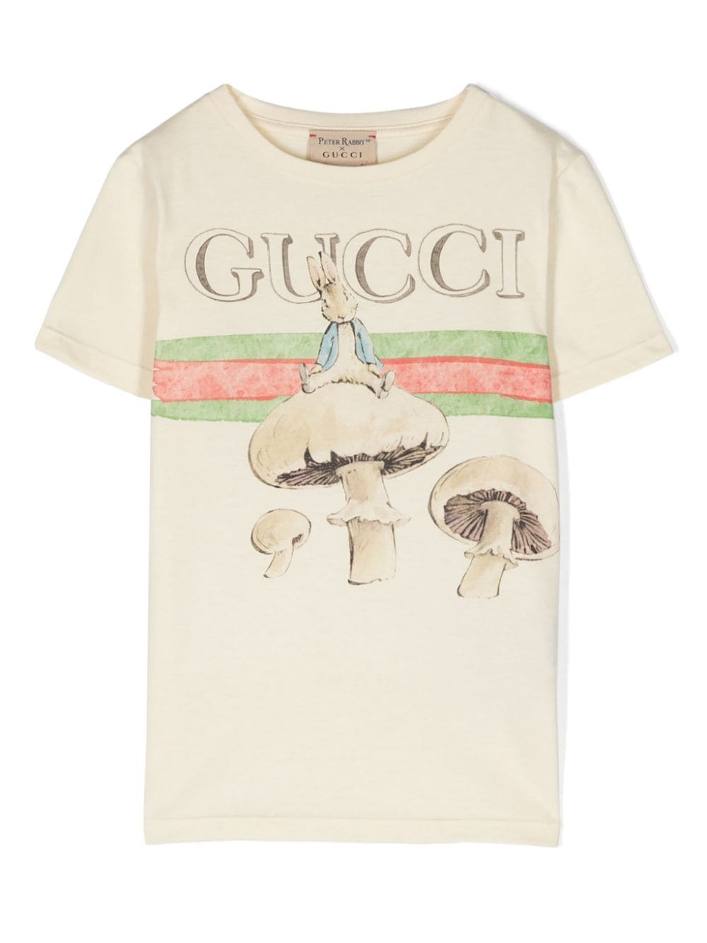 Gucci Kids x Peter Rabbit T-shirt met logoprint - Beige