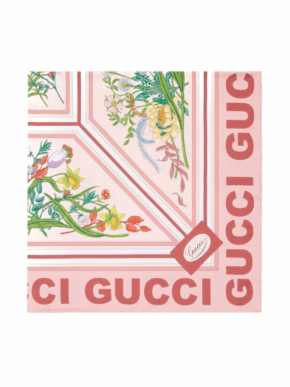 Gucci Sjaal met bloemenprint - Roze