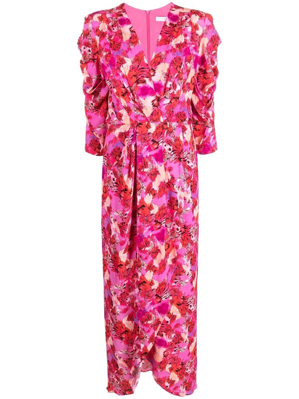 IRO Midi-jurk met bloemenprint - Roze