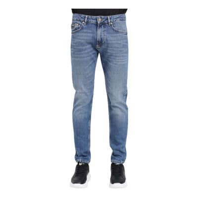 Indigo Narrow Dundee Fit Denim Jeans Versace Jeans Couture , Blue , Heren