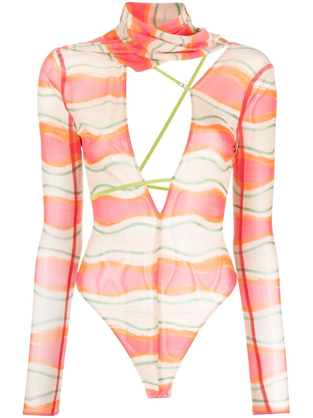 Jacquemus Semi-doorzichtige bodysuit - Roze