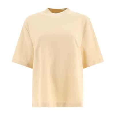 Katoenen Handdoek T-Shirt Burberry , Beige , Dames